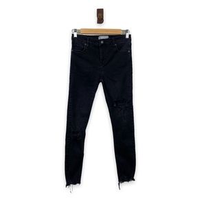 Free People Distressed Raw Hem Stretch Skinny Jeans Size 26R